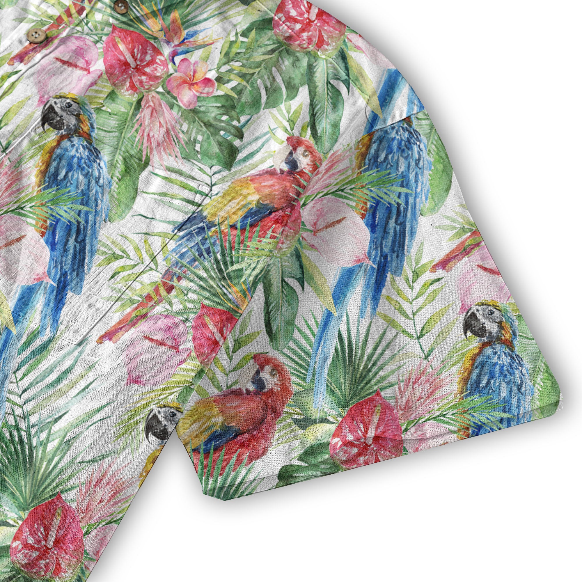 Tropical Parrot Summer Hawaiian Shirt, Colorful Parrot Flowers Pattern Hawaii Shirt - The Palmix