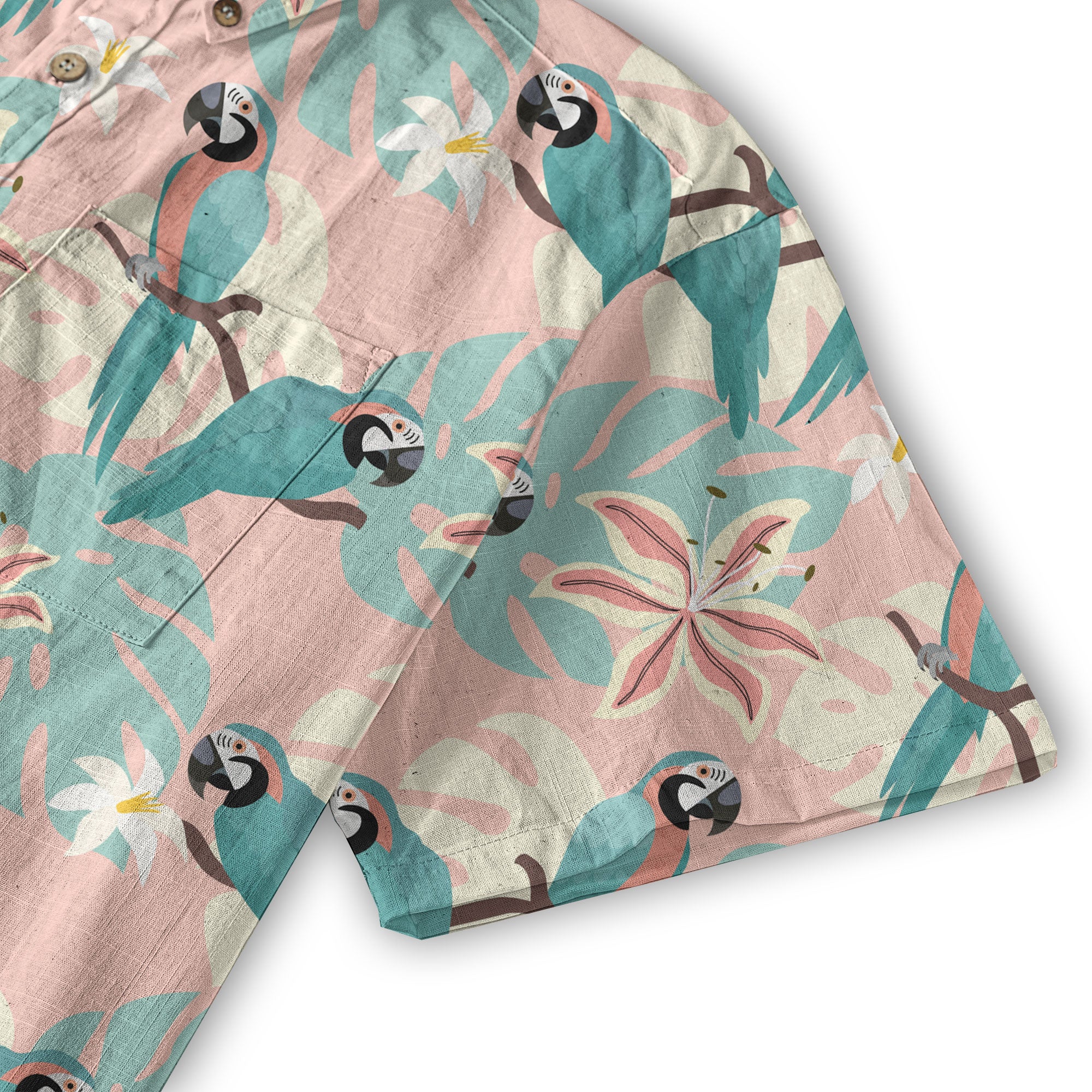 Tropical Parrot Summer Hawaiian Shirt, Colorful Parrot Flowers Pattern Hawaii Shirt - The Palmix