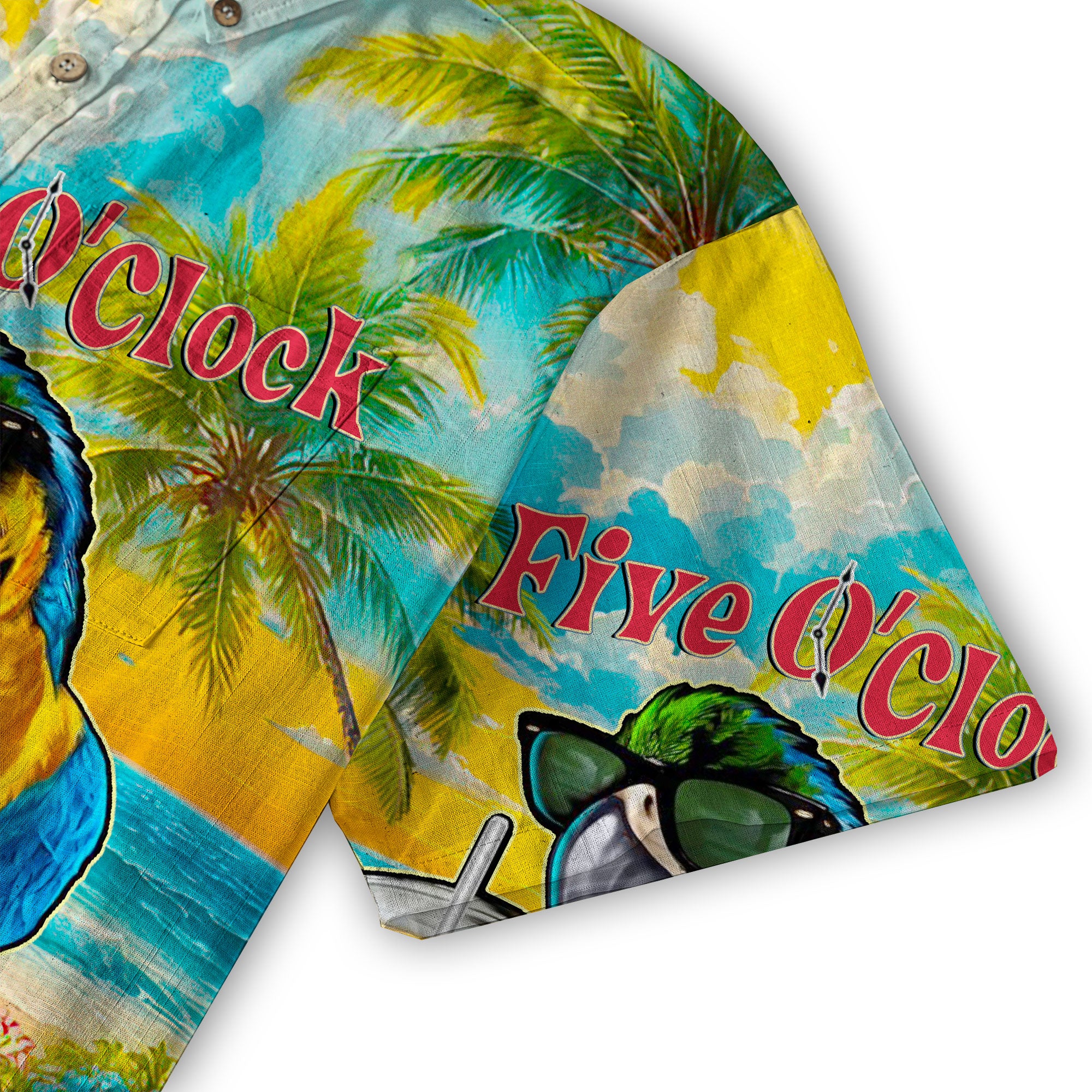 It's 5 O'clock Somewhere Parrot Hawaiian Shirt for Men, Parrot Aloha Shirt - The Palmix