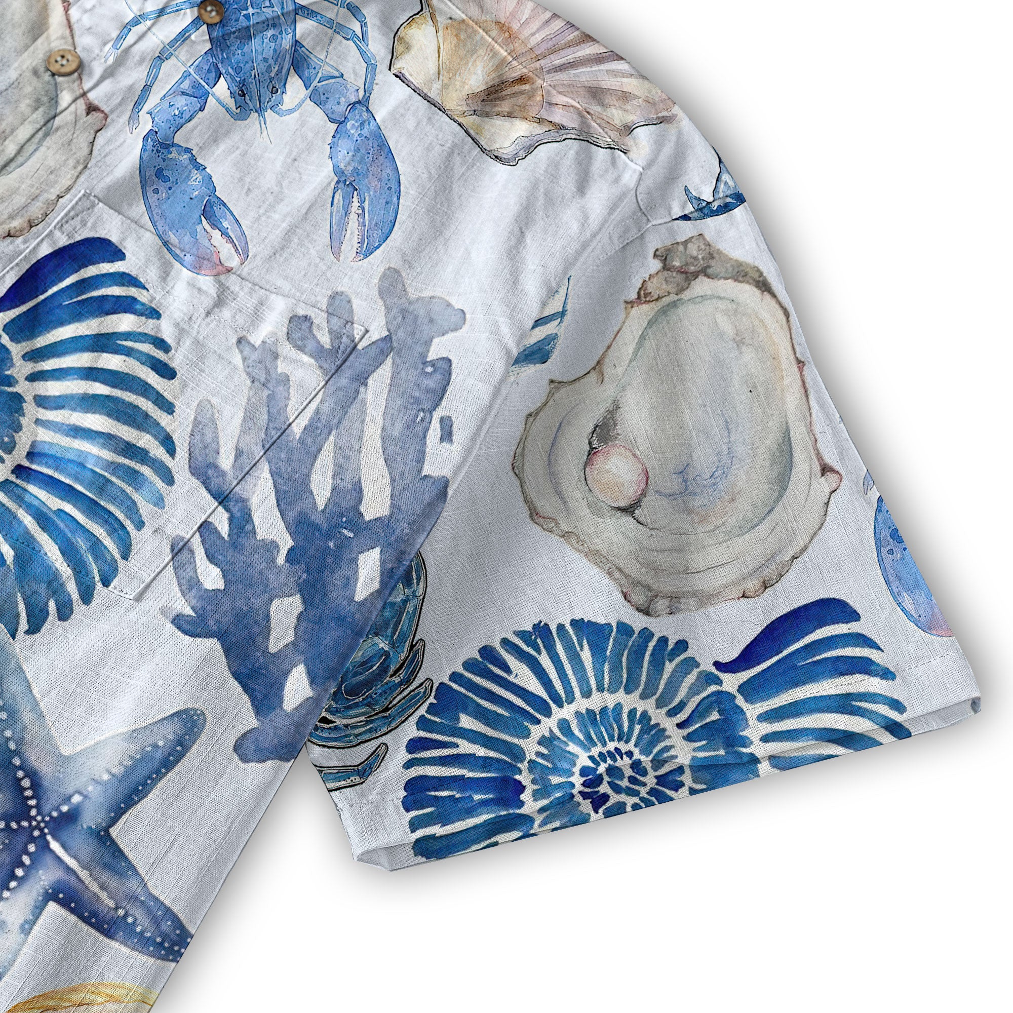 Vintage Ocean Print Hawaiian Shirts for Men Women, Sea Animal Aloha Summer Beach Shirt - The Palmix