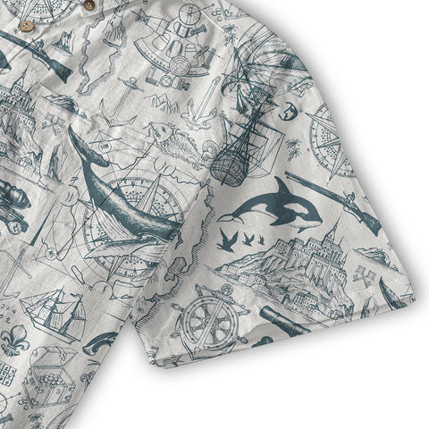 Sea Hawaiian Shirts for Men Women, Sea Animal Aloha Summer Beach Shirt Short Sleeve Button Down - The Palmix