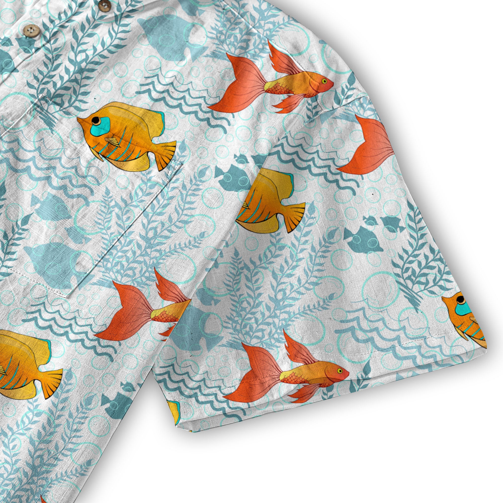 Sea Ocean Animals Women's Hawaiian Shirt, Ocean Fish Print - The Palmix