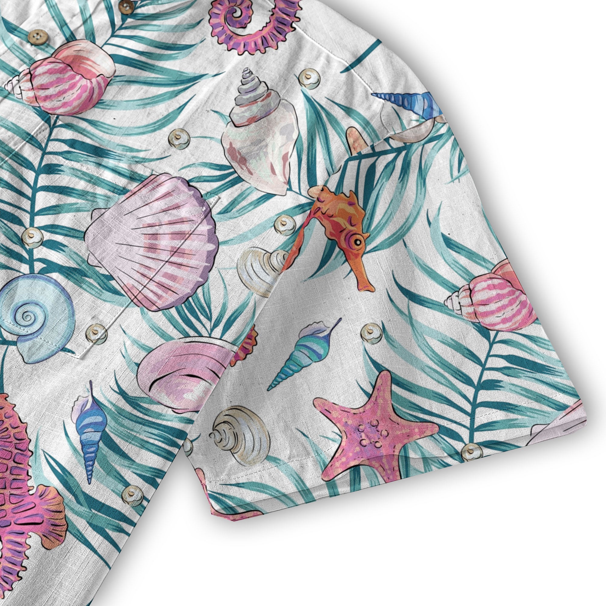 Ocean Animals Women's Hawaiian Shirt, Ocean Aloha Hawaiian Print - The Palmix