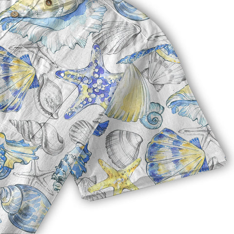 Ocean Animals Women's Hawaiian Shirt, Ocean Aloha Hawaiian Print - The Palmix