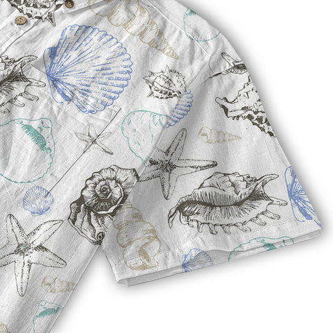 Sea Shells Animal Pattern Hawaii Shirt, Turtle Hawaiian Shirt for Men Women - The Palmix