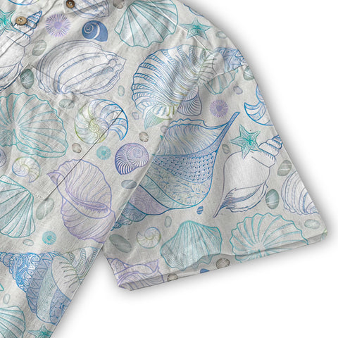 Sea Shells Animal Pattern Hawaii Shirt, Turtle Hawaiian Shirt for Men Women - The Palmix