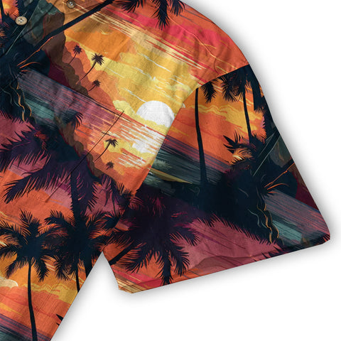 Sunset Summer Hawaiian Shirt, Beach Tropical Hawaiian Shirt - The Palmix