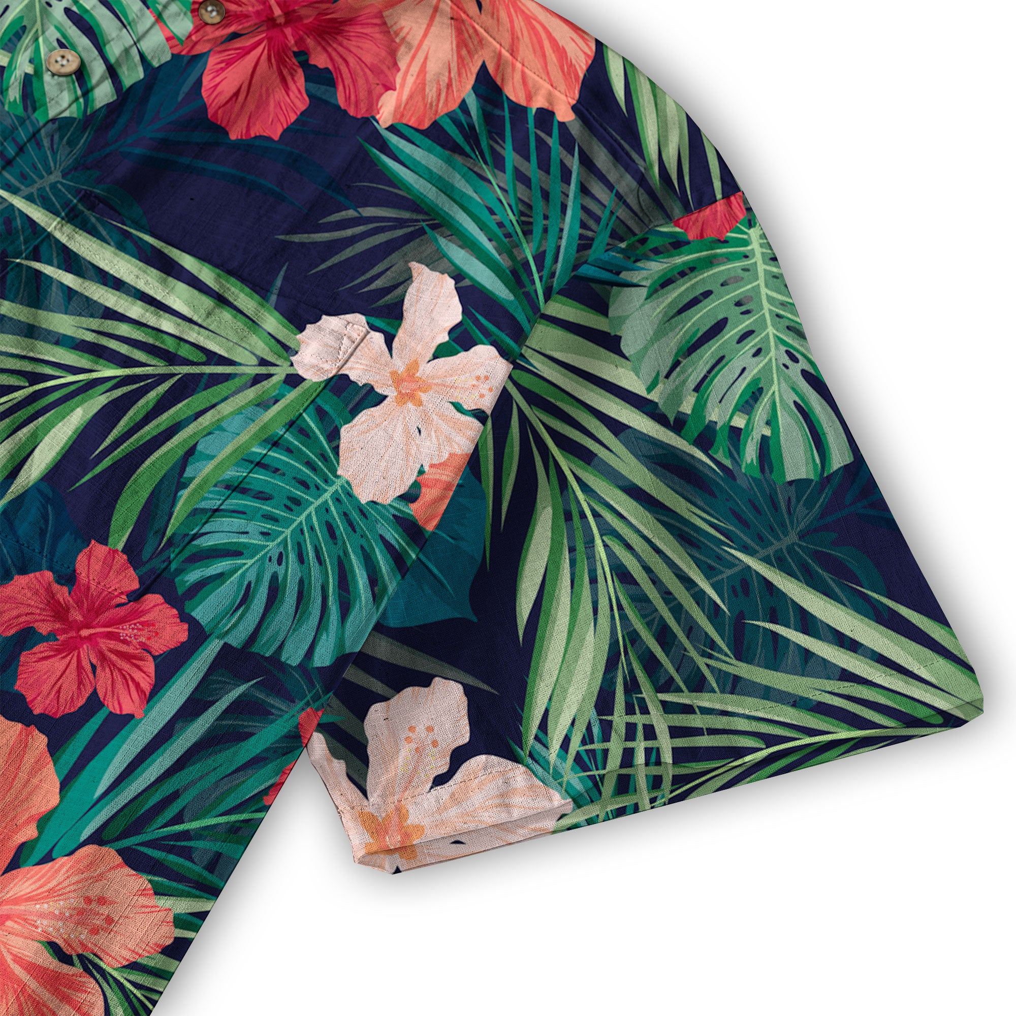 Floral Pattern Hawaii Shirt, Hibiscus Flower Shirt - The Palmix