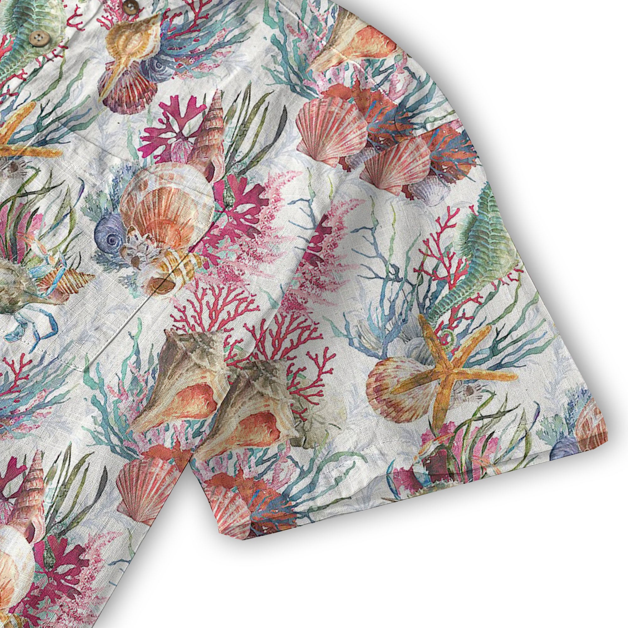 Ocean Animals Hawaiian Button Up Shirt, Sea Hawaii Shirt - The Palmix