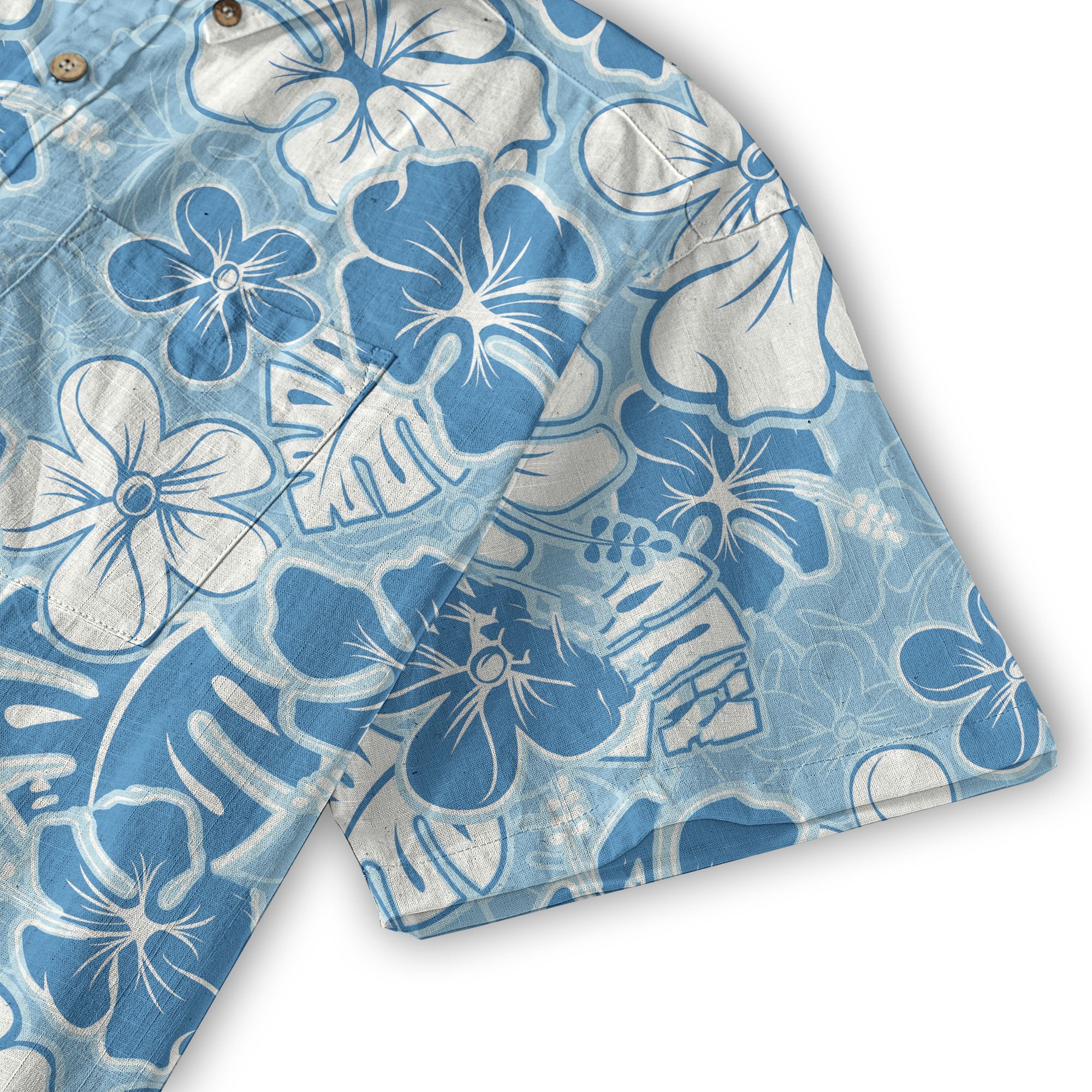 Hibiscus Floral Pattern Hawaiian Button Up Shirt, Sea Hawaii Shirt - The Palmix
