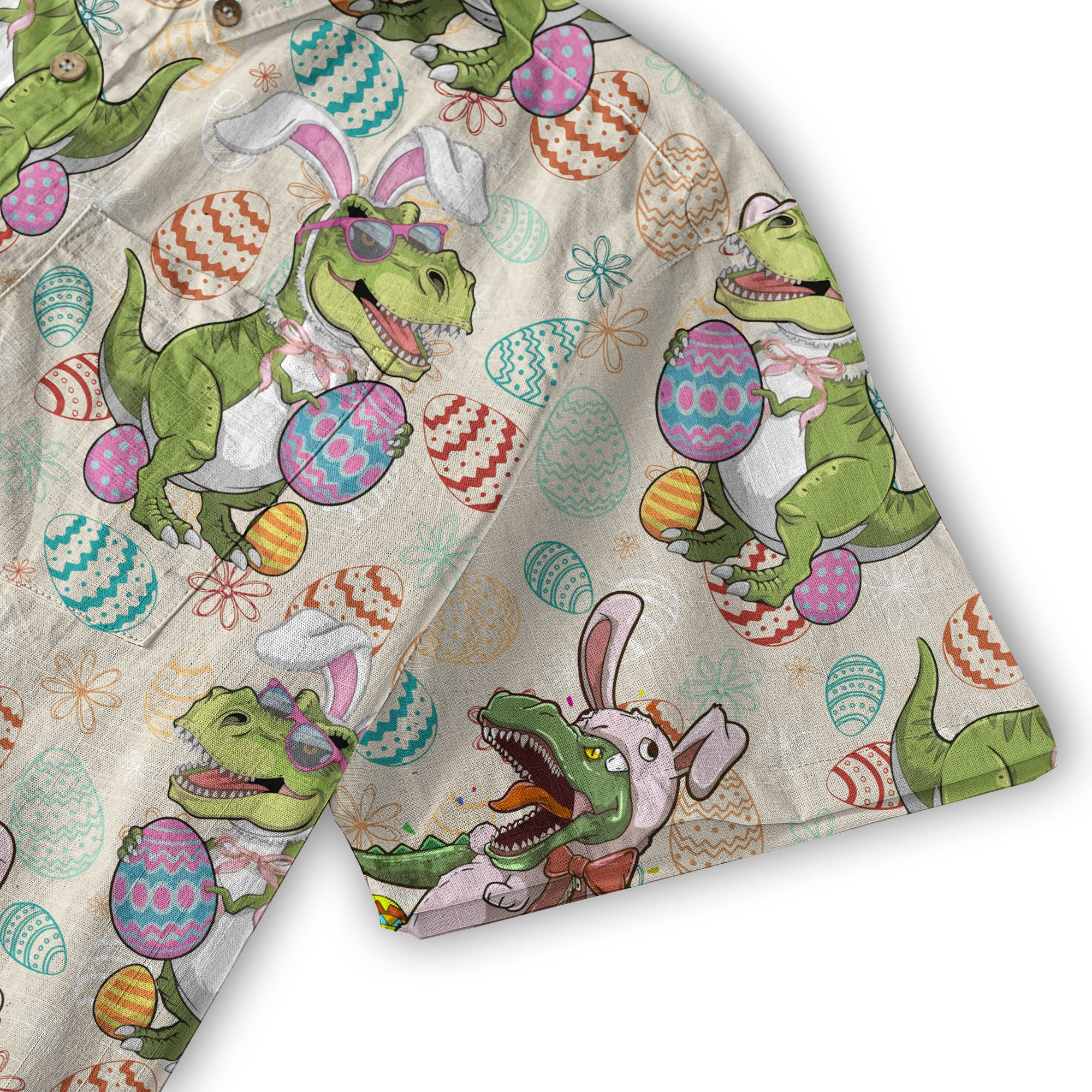 Easter Dinosaur Hawaiian Shirt Men Women Kid Youth, Bunny Dinosaur And Easter Eggs Shirt - The Palmix