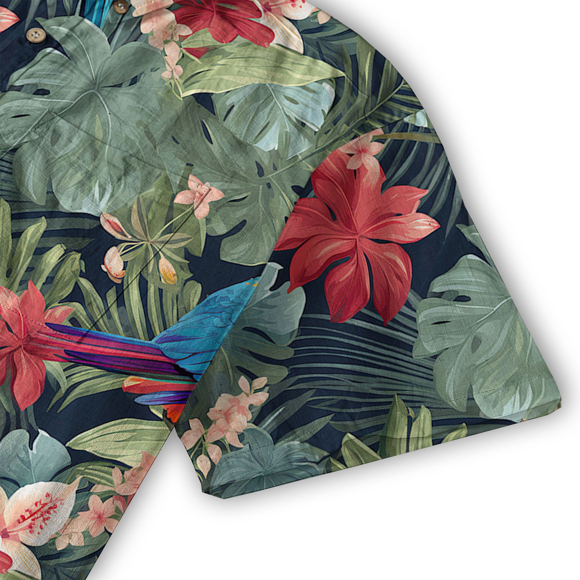 Colorful Flamingo Palm Leaf Hawaiian Shirt, Vintage Aloha Shirt, Island Vacation Wear - The Palmix
