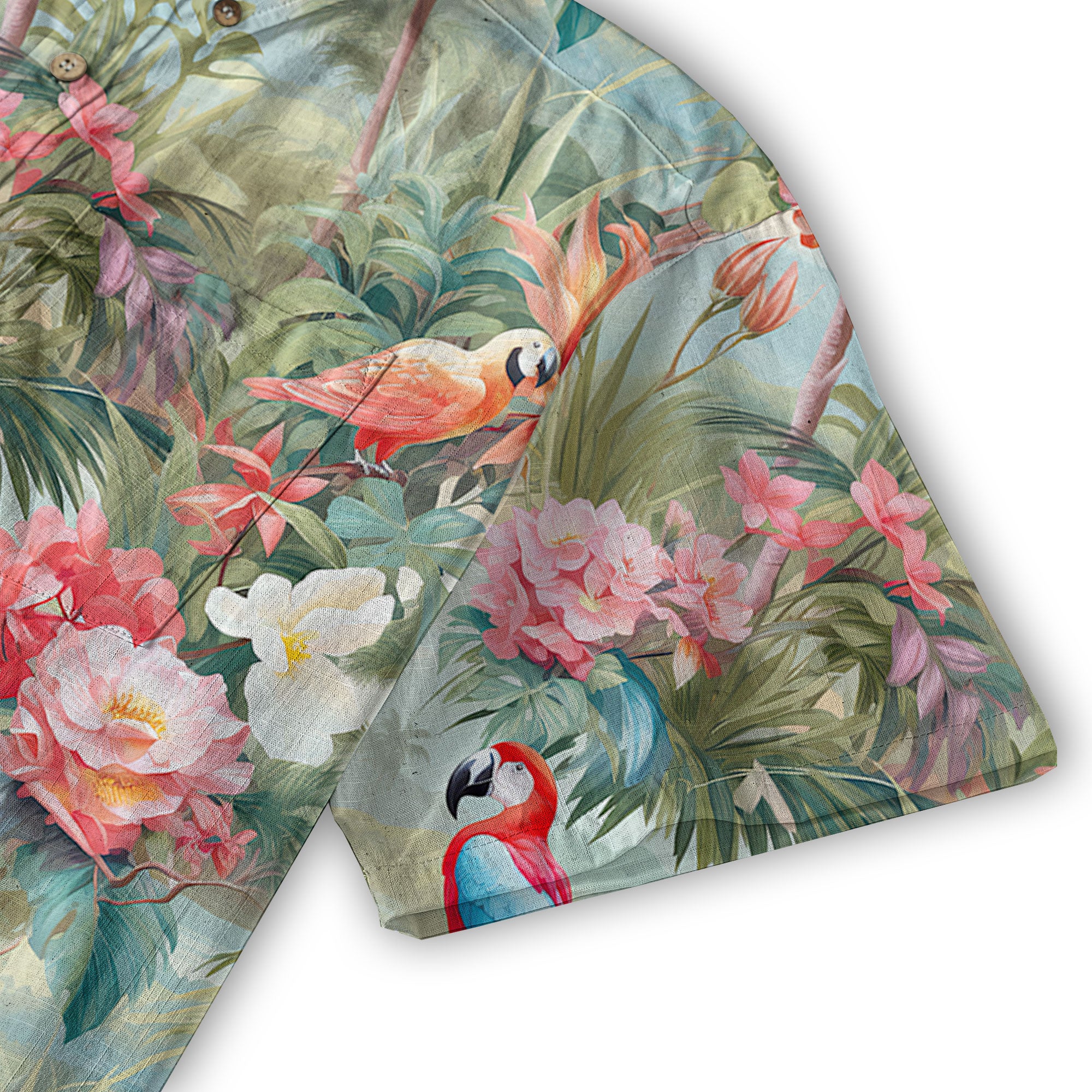 Retro Parrot Tropical Getaway Hibiscus Shirt, Hawaiian Vacation Outfit Aloha Hawaii Shirt - The Palmix