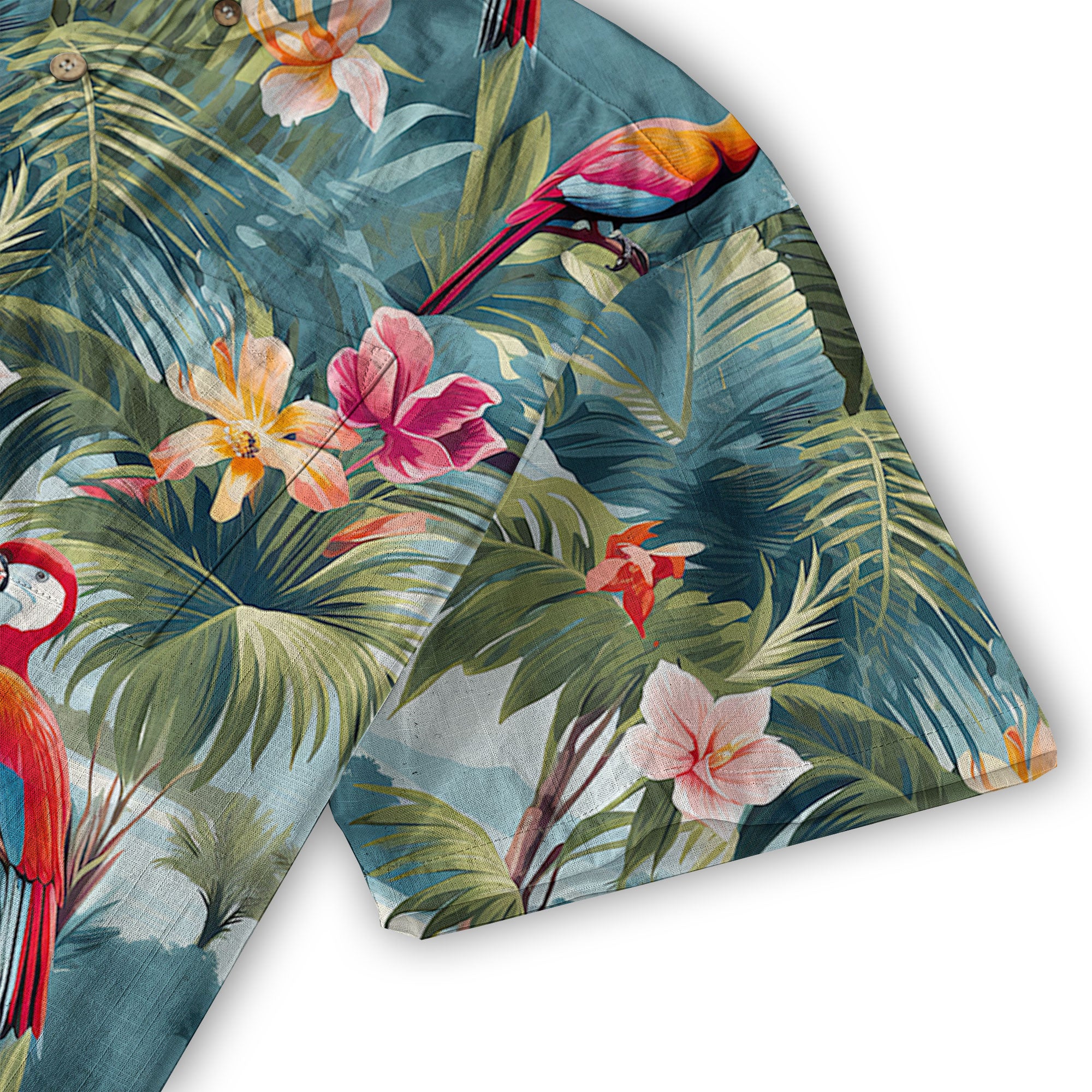 Retro Parrot Tropical Getaway Hibiscus Shirt, Hawaiian Vacation Outfit Aloha Hawaii Shirt - The Palmix