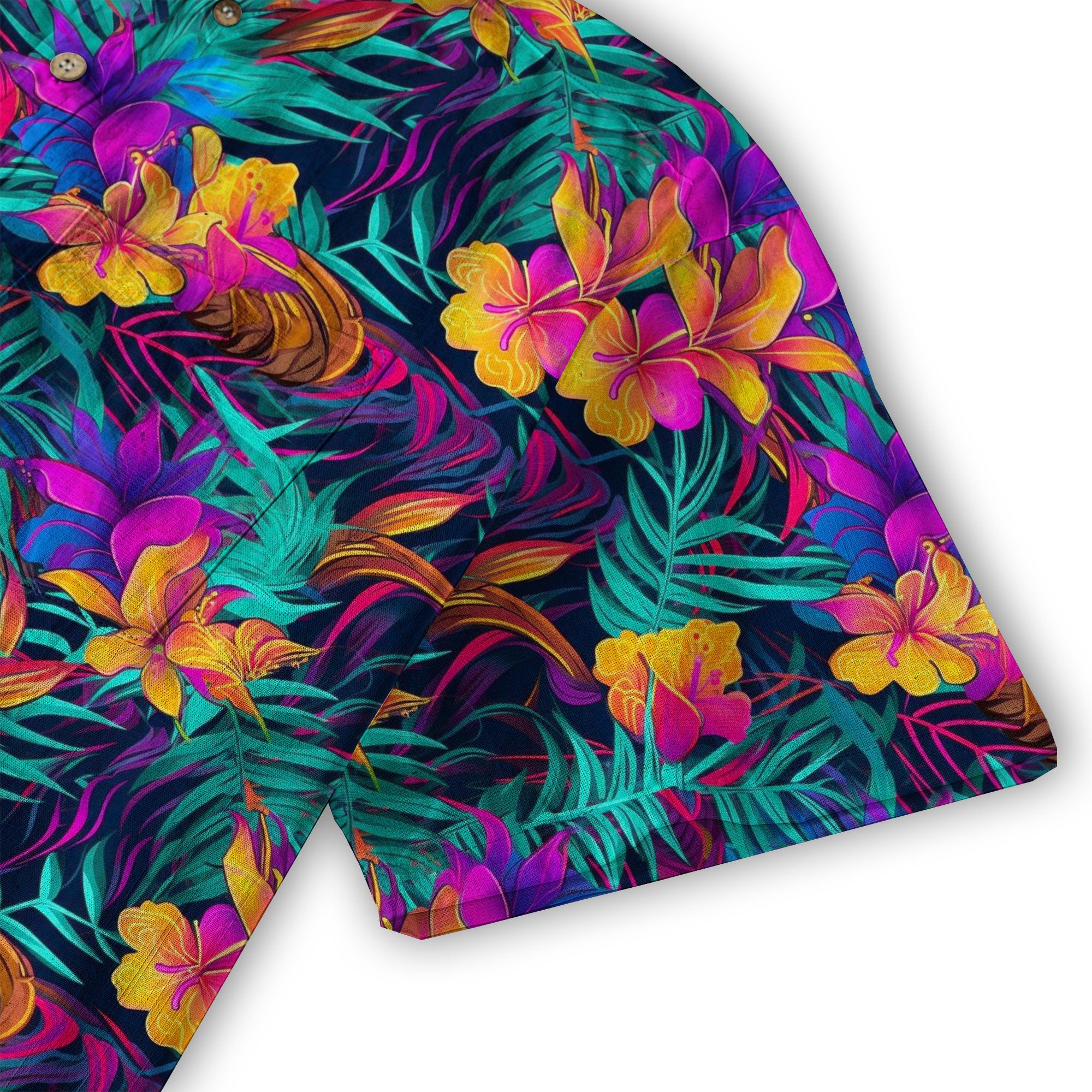 Vibrant Electric Tropical Hawaiian Shirt – Aloha Beach Pattern - The Palmix