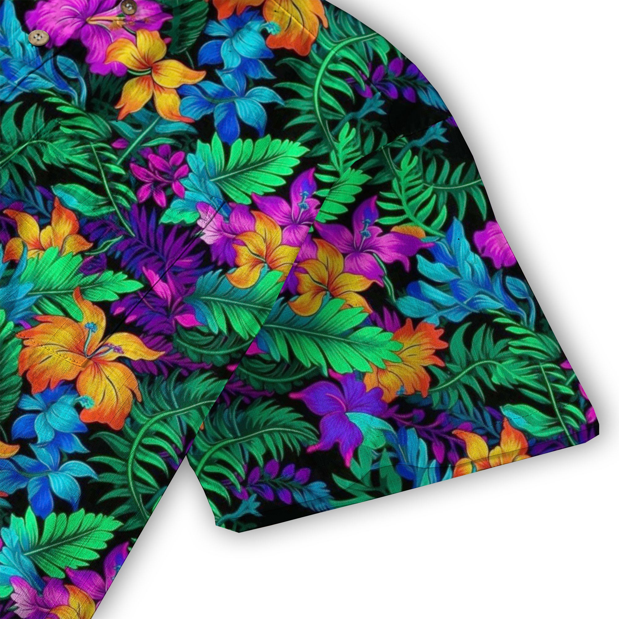 Tropical Sunset Surf & Palm Hawaiian Shirt – Vibrant Island Look – Electric Beach Pattern Aloha Hawaii Shirt - The Palmix