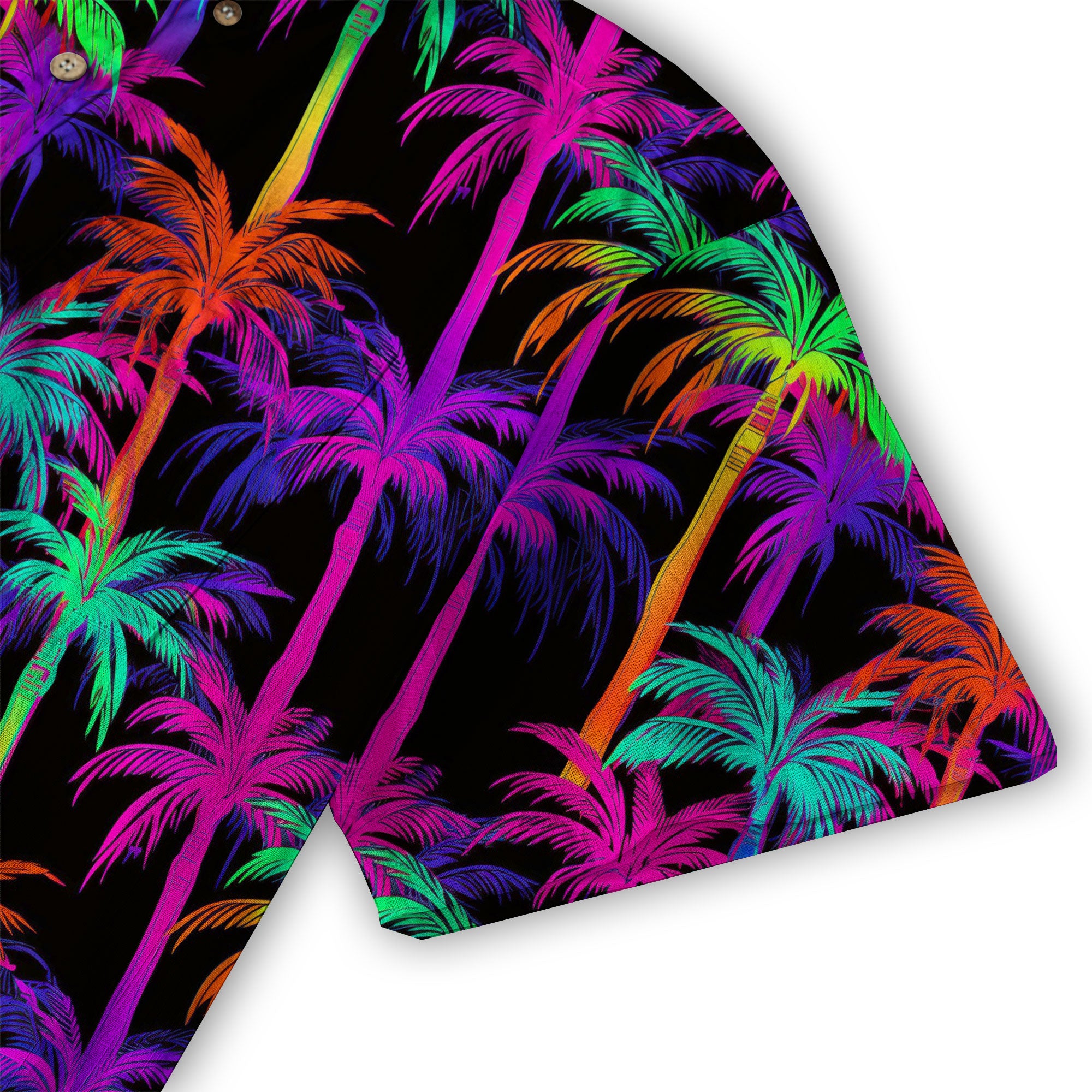 Tropical Sunset Surf & Palm Hawaiian Shirt – Vibrant Island Look – Electric Beach Pattern Aloha Hawaii Shirt - The Palmix