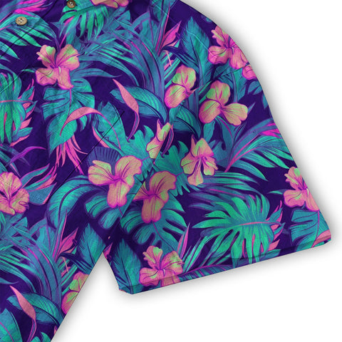 Electric Jungle Paradise Hawaiian Shirt, Colorful Tropical Beach Aloha Shirt, Hawaiian Summer Vibes Hawaiian Shirt - The Palmix