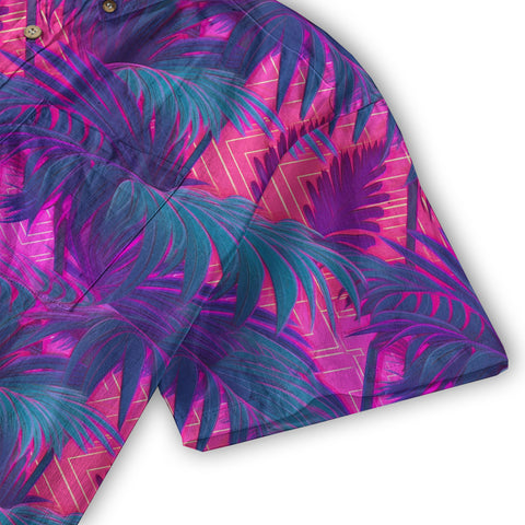 Electric Jungle Paradise Hawaiian Shirt, Tropical Beach Aloha Shirt, Hawaiian Summer Vibes Hawaiian Shirt - The Palmix