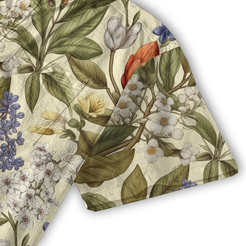Classic Botanical Print Aloha Hawaiian Shirt – Old-School Island Vibes Hawaii Shirt - The Palmix