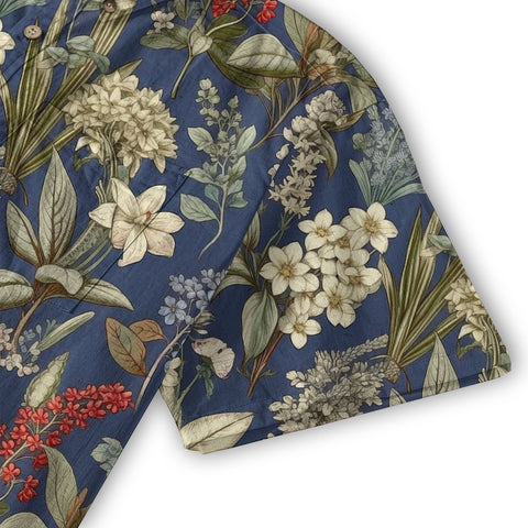 Classic Botanical Print Aloha Hawaiian Shirt – Old-School Island Vibes Hawaii Shirt - The Palmix