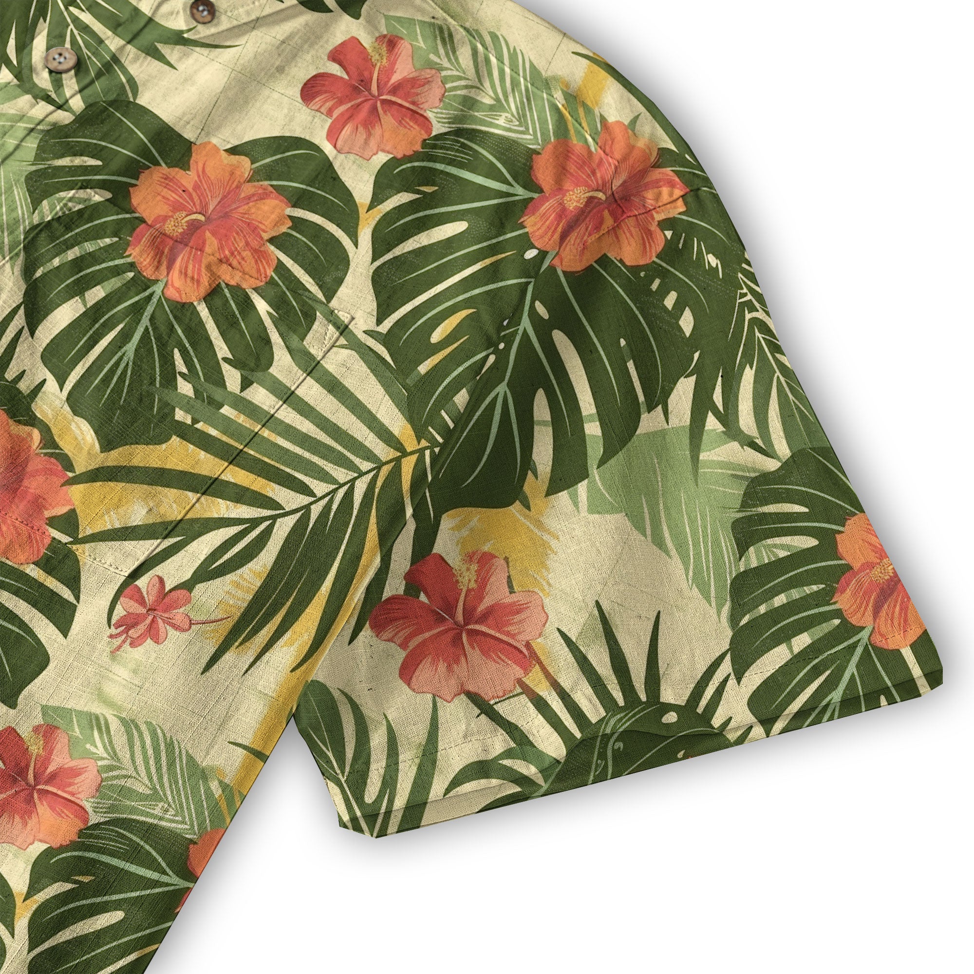 Vintage Aloha Hibiscus Flowers Hawaii Shirt, Floral Hawaiian Button Down Shirt - The Palmix