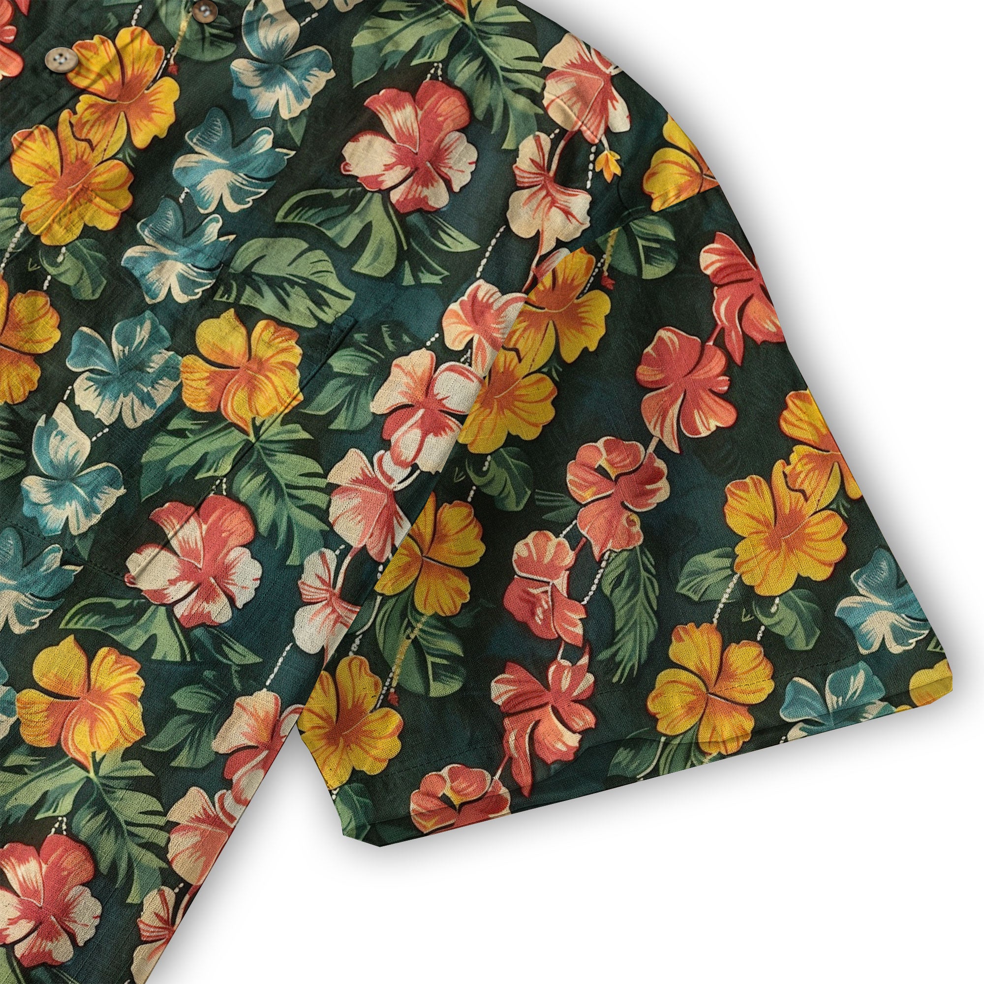 Vintage Aloha Hibiscus Flowers Hawaii Shirt, Floral Hawaiian Button Down Shirt - The Palmix