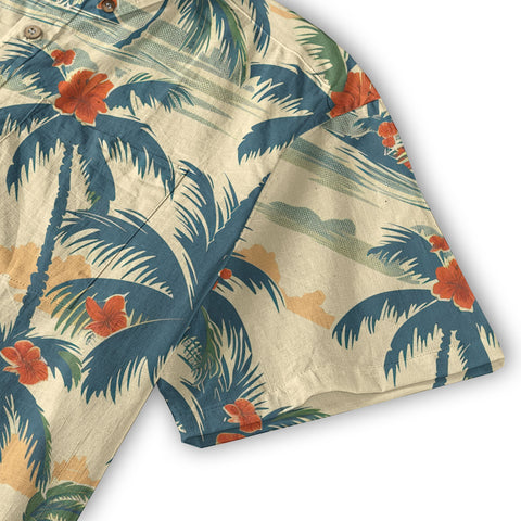 Tropical Garden Blossom Hawaii Shirt, Exotic Hawaiian Button Down Shirt - The Palmix