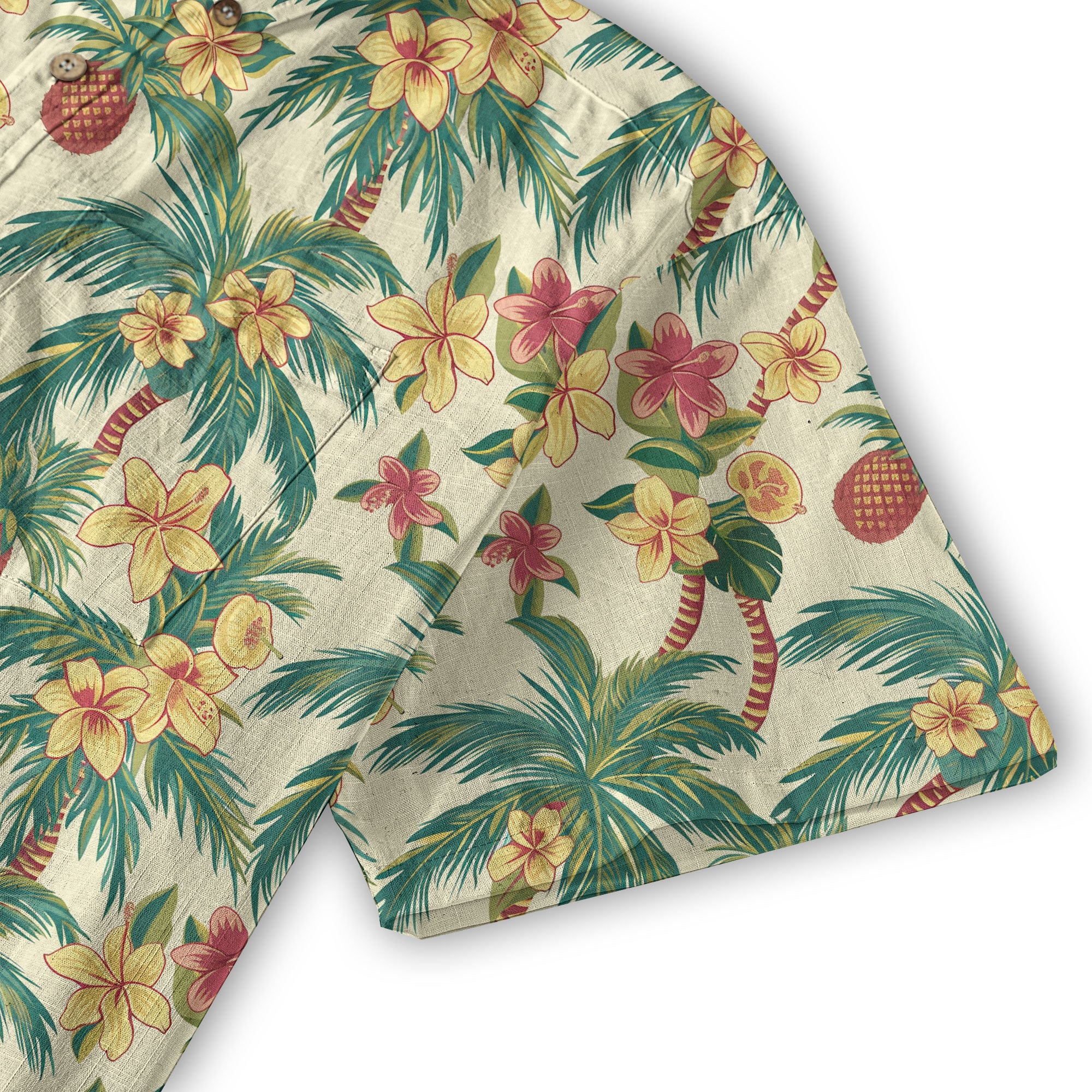 Tropical Garden Blossom Hawaii Shirt, Exotic Hawaiian Button Down Shirt - The Palmix