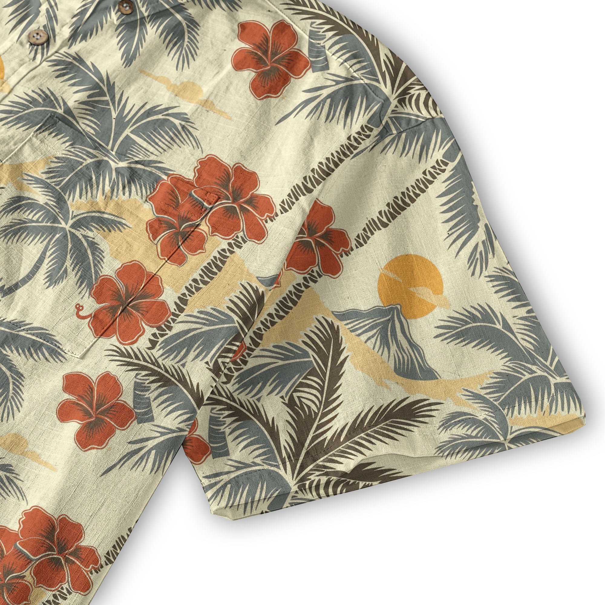 Retro Aloha Hibiscus Flowers Hawaii Shirt, Floral Hawaiian Button Down Shirt - The Palmix