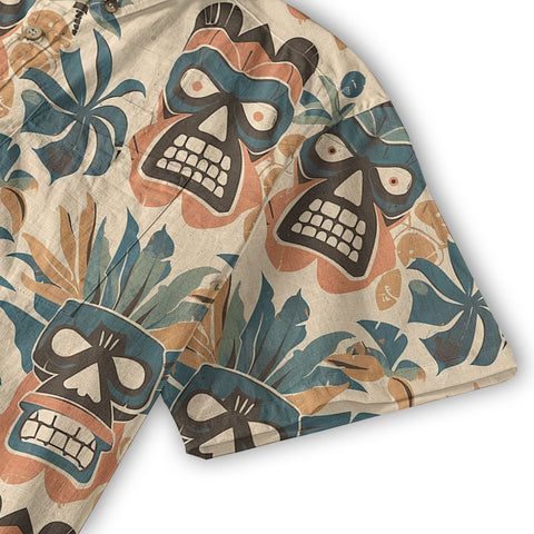 Retro Hibiscus Flowers Aloha Hawaii Shirt, Floral Hawaiian Button Up Shirt - The Palmix