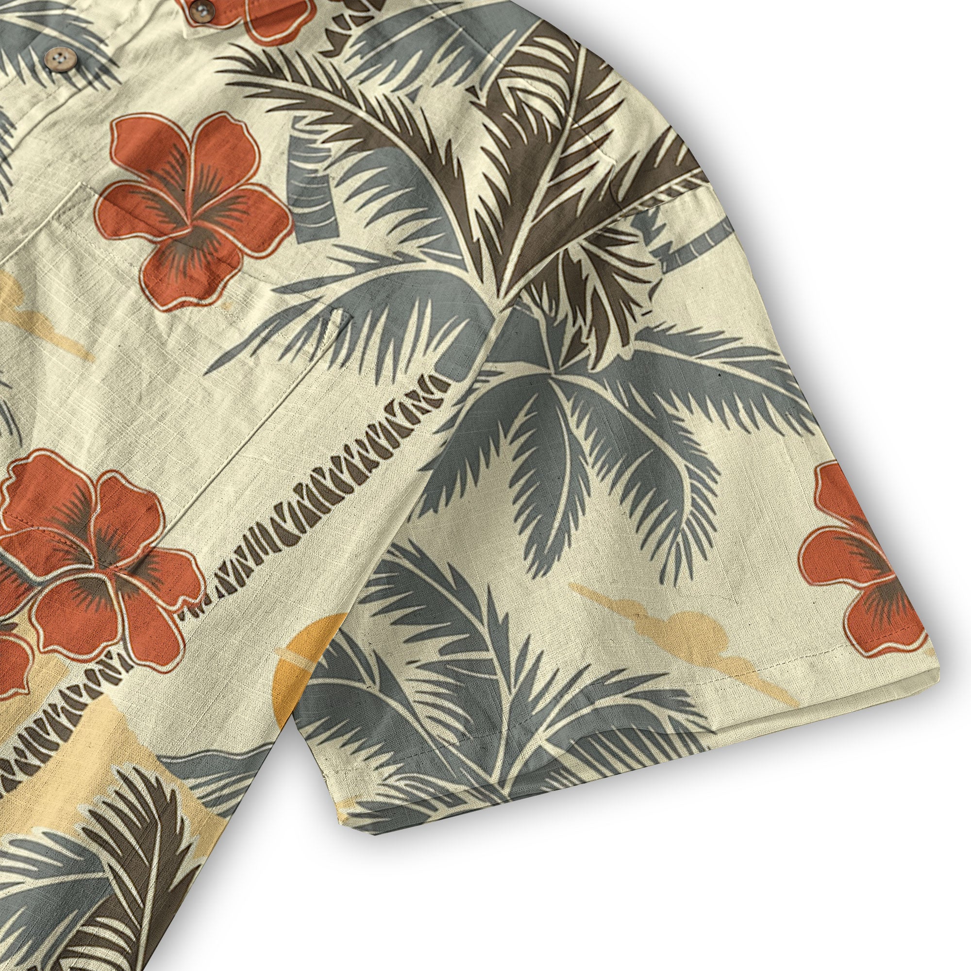 Retro Hibiscus Flowers Aloha Hawaii Shirt, Floral Hawaiian Button Up Shirt - The Palmix