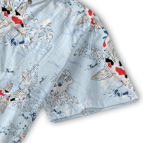 Koi Fish Hawaiian Ocean Shirt, hawaiian vacation drumfish family matching - The Palmix