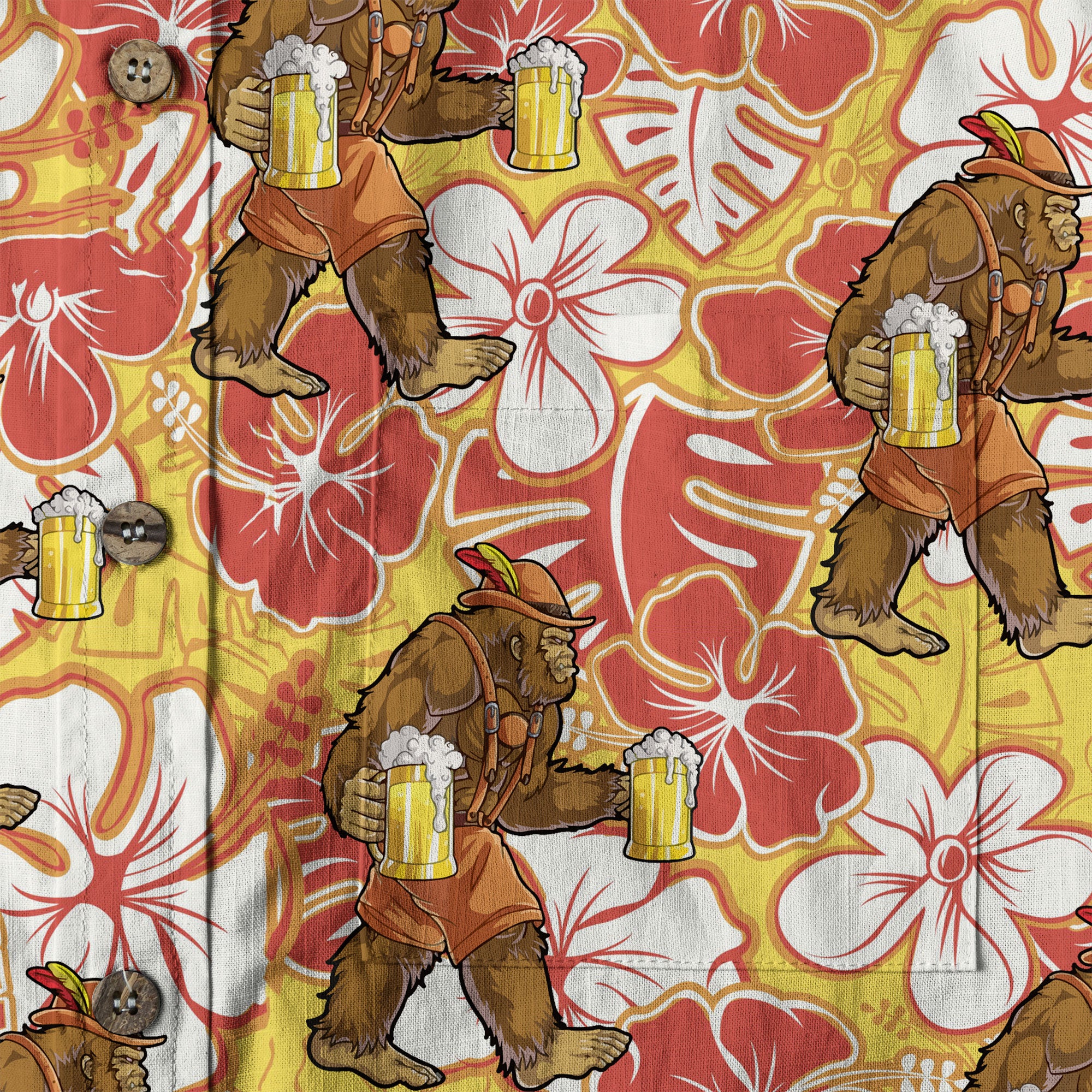 Bigfoot Beer Hawaiian Shirt, Bigfoot Aloha Shirt, Amazing Bigfoot Button Up Shirt - The Palmix