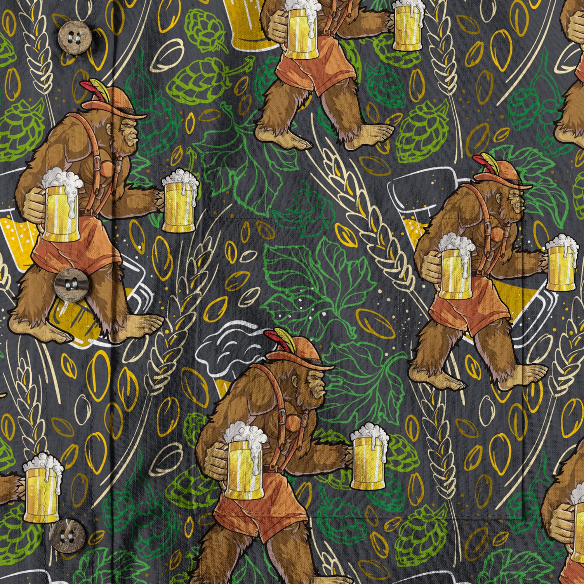 Bigfoot Beer Hawaiian Shirt, Bigfoot Aloha Shirt, Beer Button Down Shirt - The Palmix