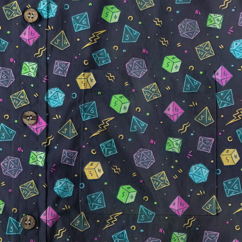 DnD Hawaii Shirt, Dice Print Hawaii Shirt, Dungeon Master Gift, Roleplaying Game Aloha Hawaii Shirt - The Palmix