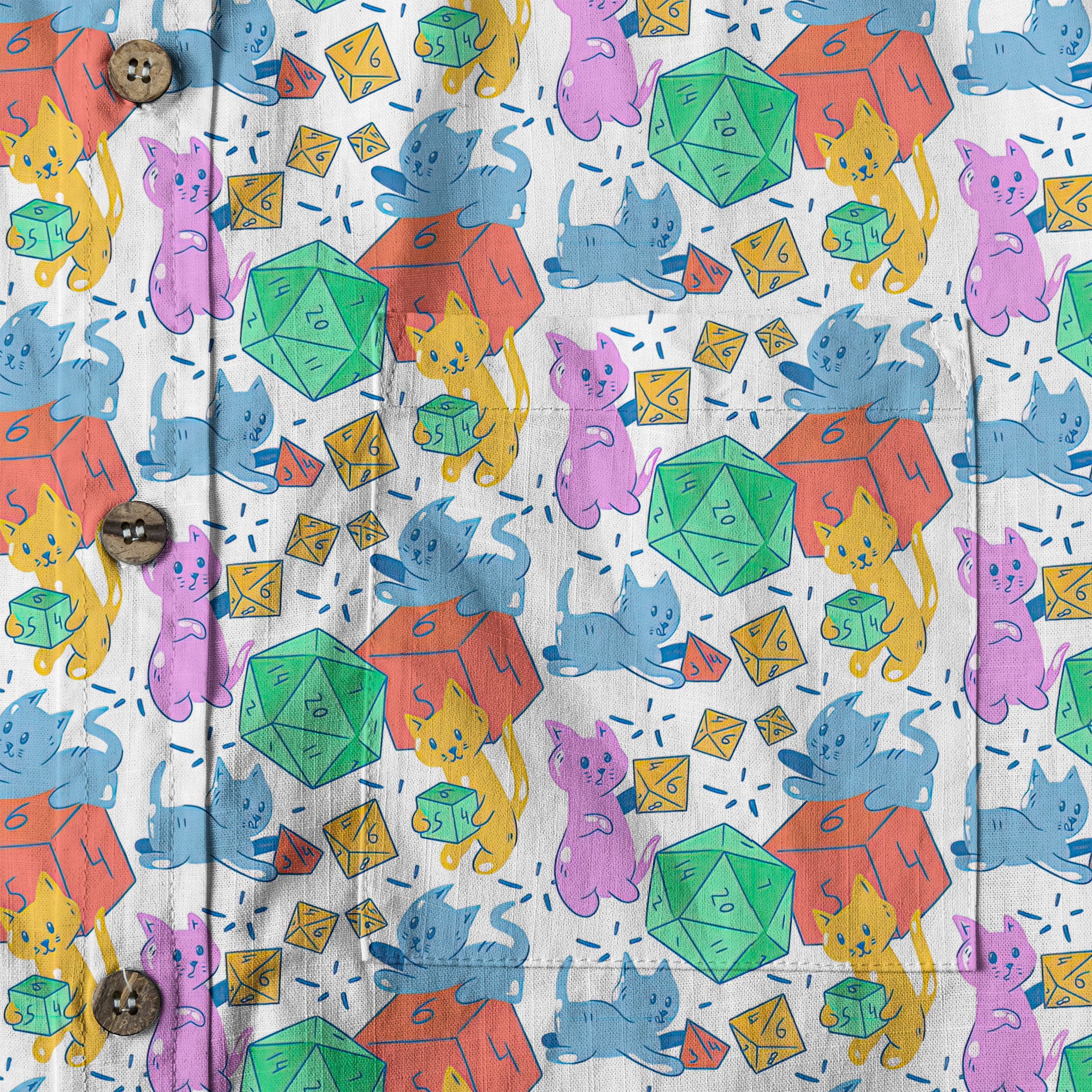 DnD Hawaiian Shirt, Dice Hawaiian Shirt, Dungeon Master Gift, Roleplaying Game Shirt - The Palmix