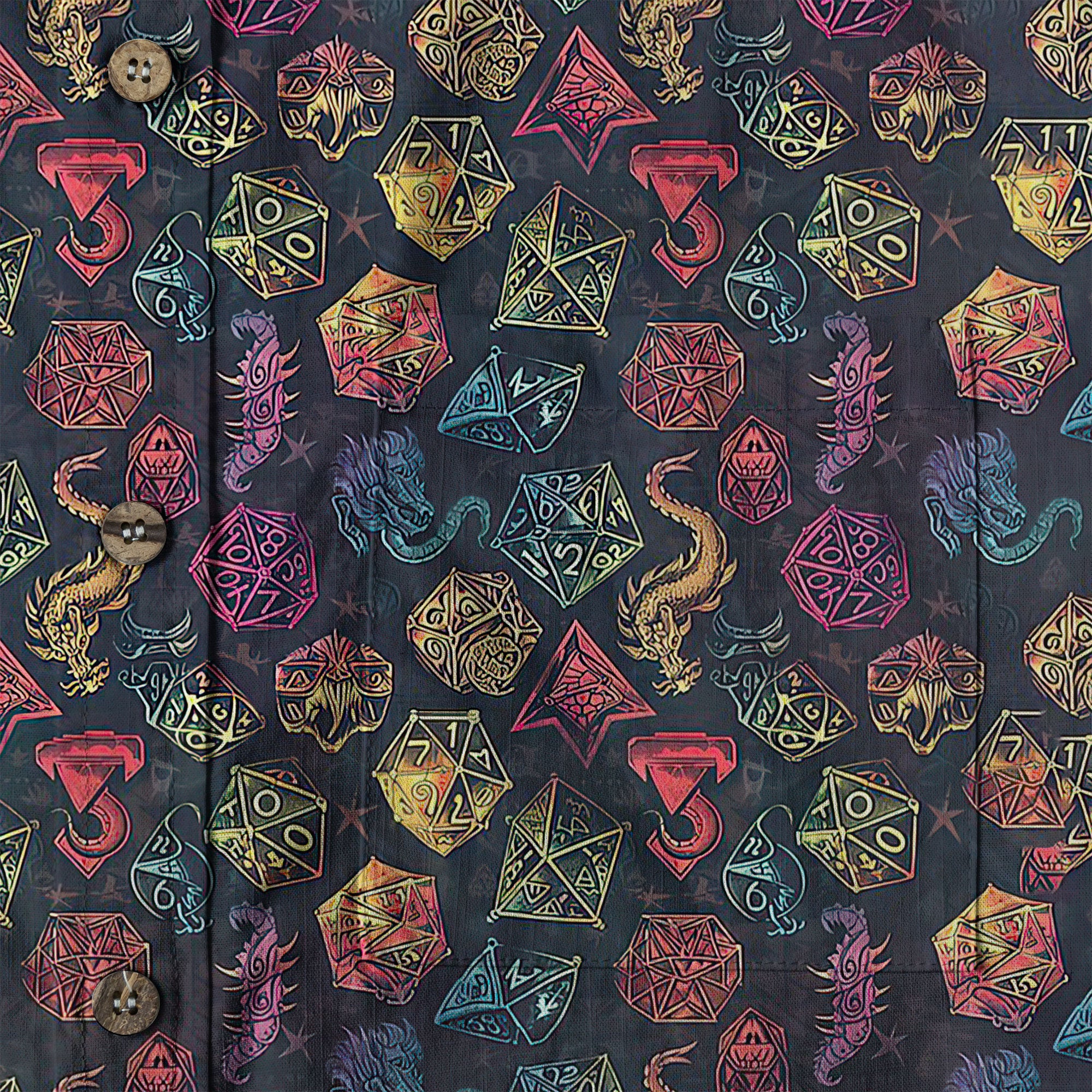 Dungeons Daddy Aloha Hawaii Shirt, DND Game Pattern Shirt Gift for Dad - The Palmix