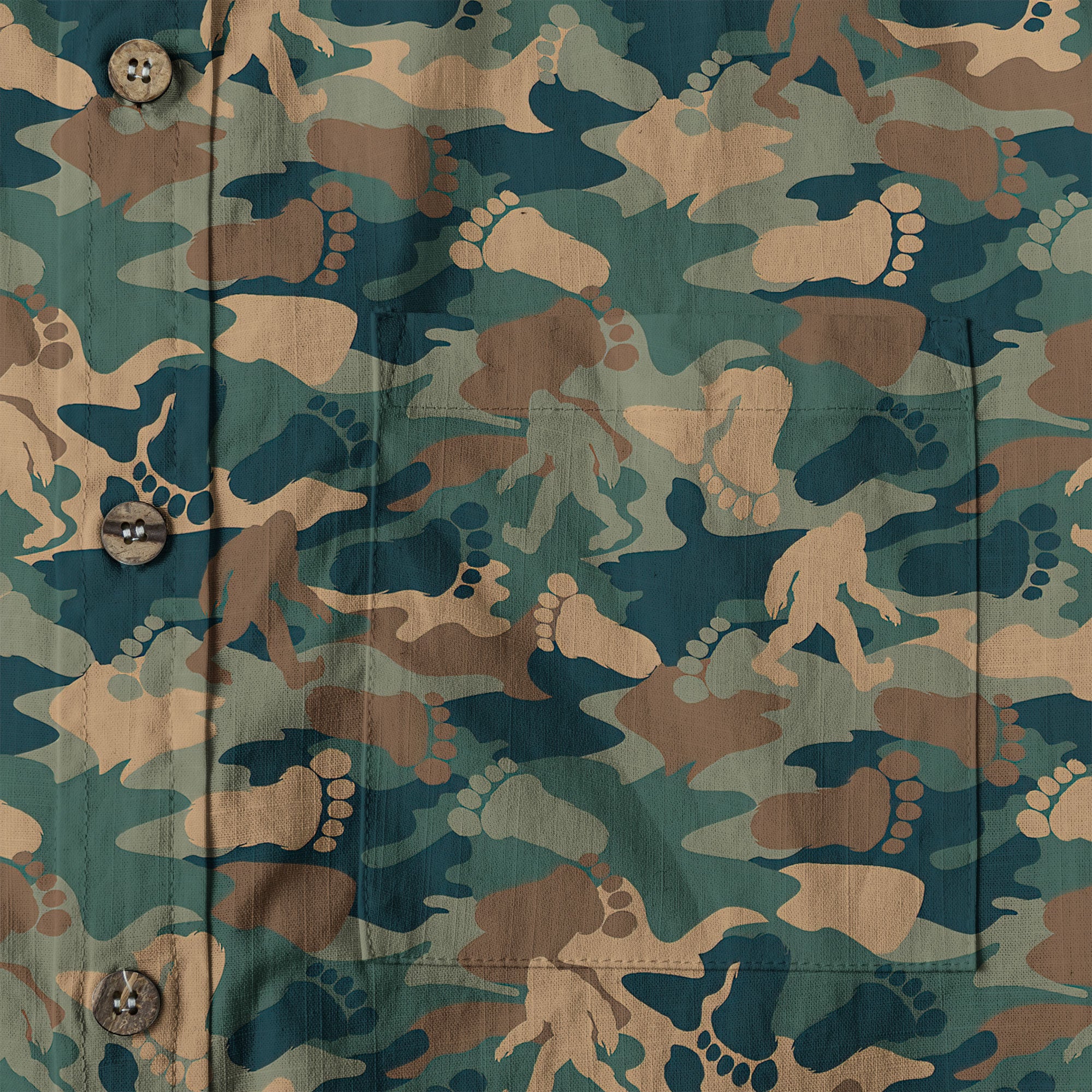 Camo Bigfoot Hawaiian Shirt Men Women, Hibiscus Bigfoot Sasquatch Hawaiian Shirt, Bigfoot Summer Beach Aloha Short Sleeve Button Down - The Palmix