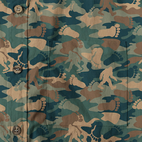 Camo Bigfoot Hawaiian Shirt Men Women, Hibiscus Bigfoot Sasquatch Hawaiian Shirt, Bigfoot Summer Beach Aloha Short Sleeve Button Down - The Palmix
