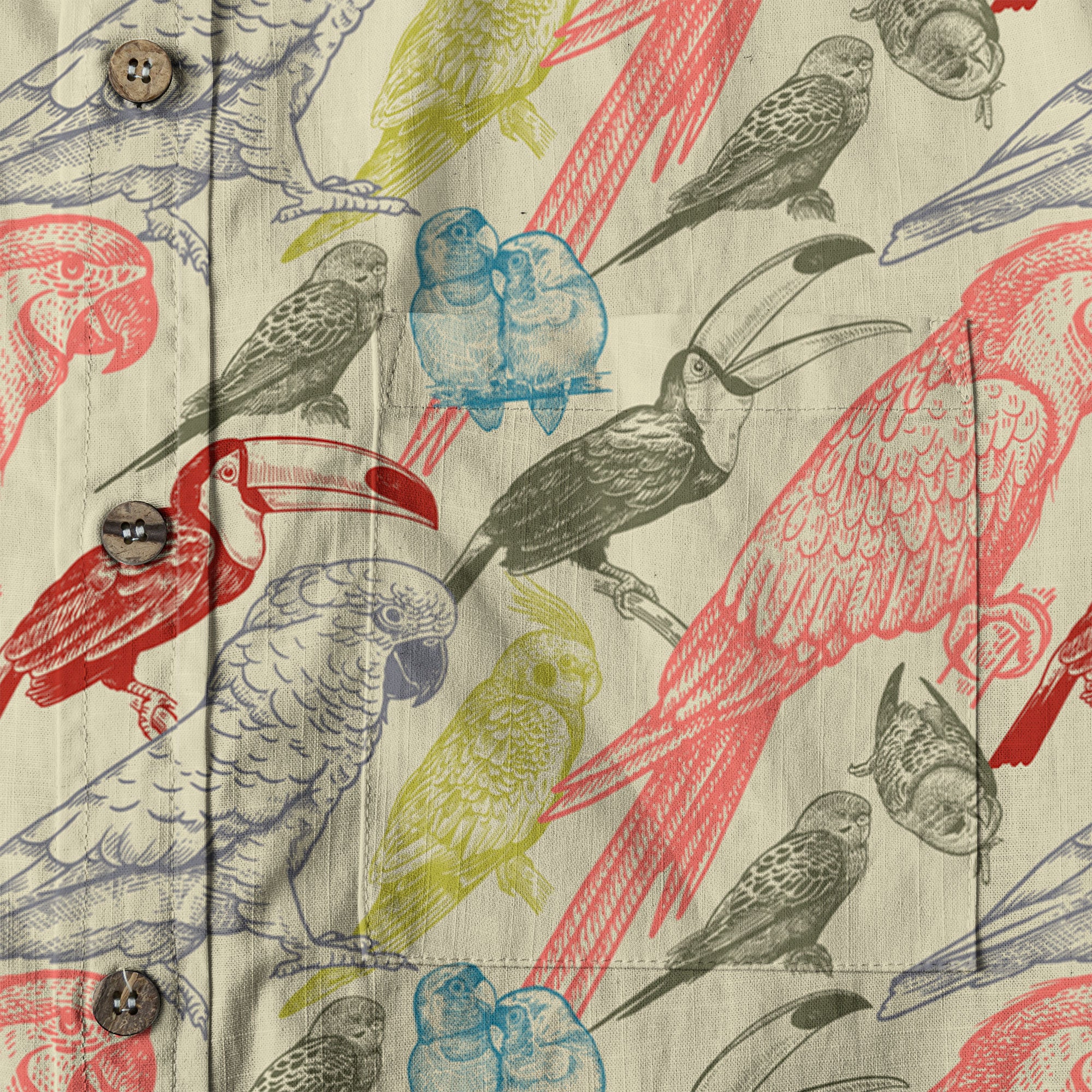Parrot Hawaiian Shirt, Tropical Hawaiian Shirt, Parrot Summer Hawaiian Beach Shirt - The Palmix