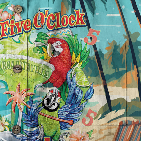 It's Always 5 O'clock Somewhere Hawaiian Shirt, Parrot Hawaiian Shirt, Parrot Summer Hawaiian Aloha Shirt - The Palmix