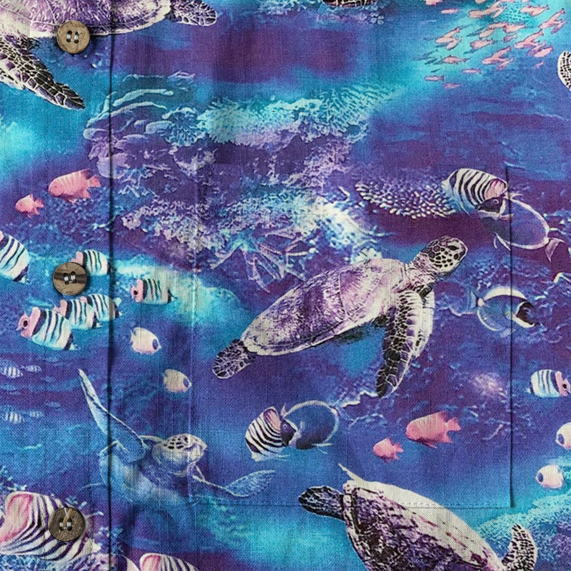 Turtle Mens Hawaiian Shirt, Turtle Casual Button Down Short Sleeve Aloha Hawaii Shirt - The Palmix