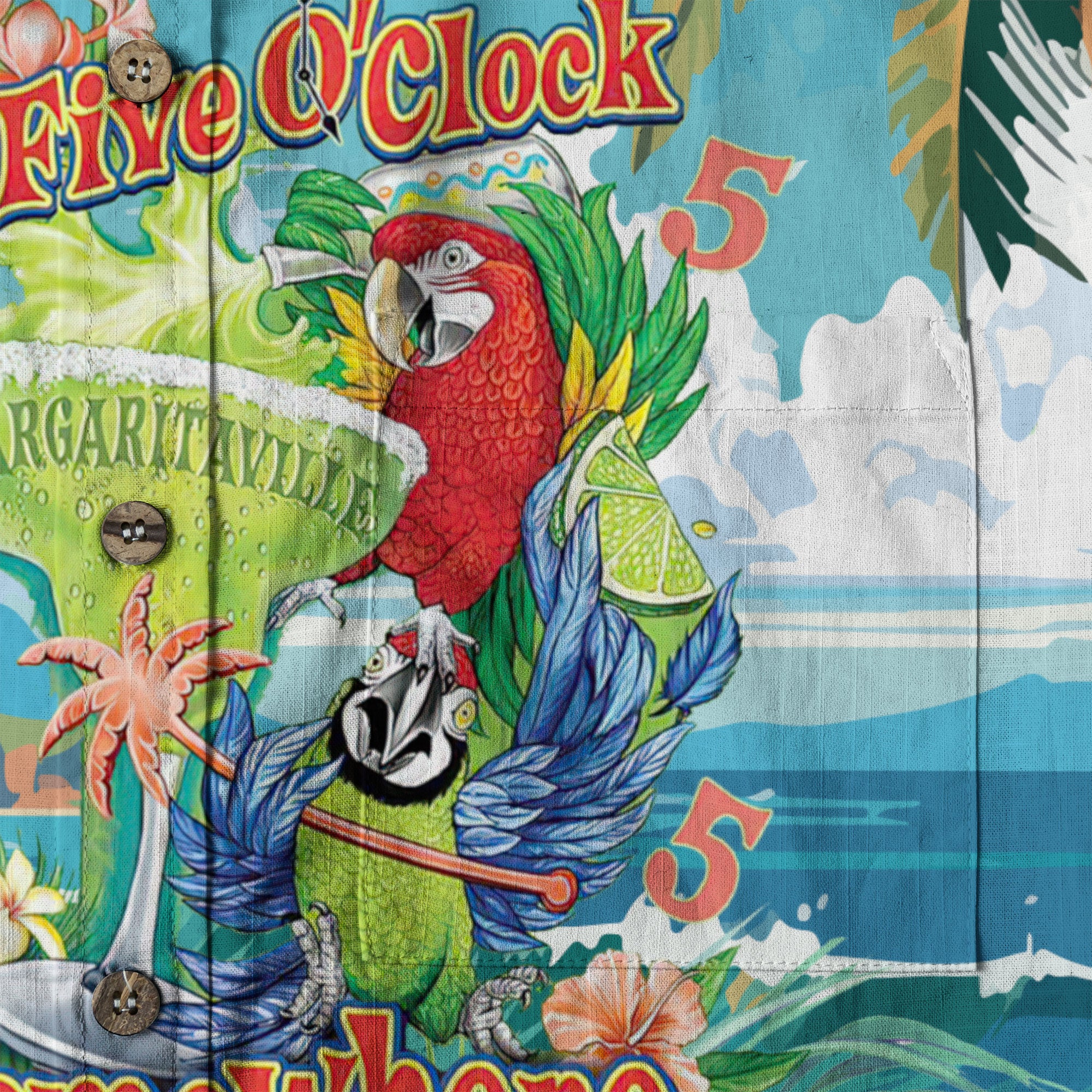 Parrot Beach Summer Hawaiian Shirt, Parrot It’s 5 O’clock Somewhere Hawaiian Shirt - The Palmix
