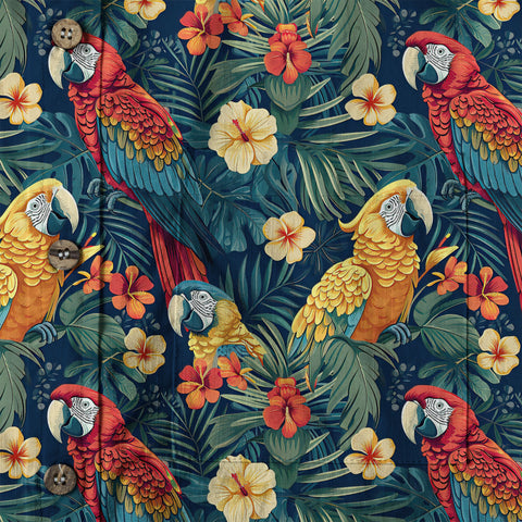 Floral Parrot Summer Beach Hawaiian Shirt, Colorful Parrot Flowers Pattern Hawaii Shirt - The Palmix