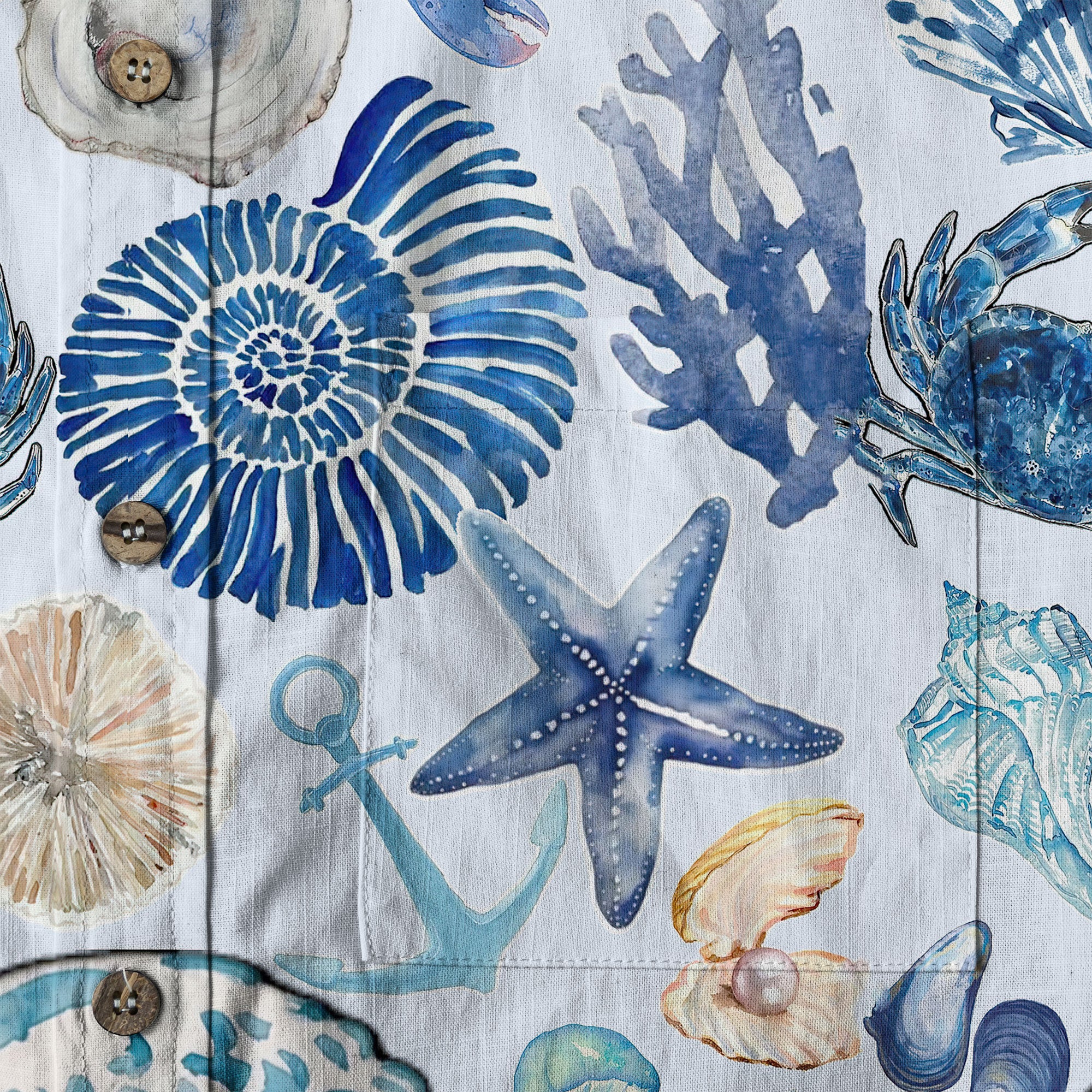 Vintage Ocean Print Hawaiian Shirts for Men Women, Sea Animal Aloha Summer Beach Shirt - The Palmix