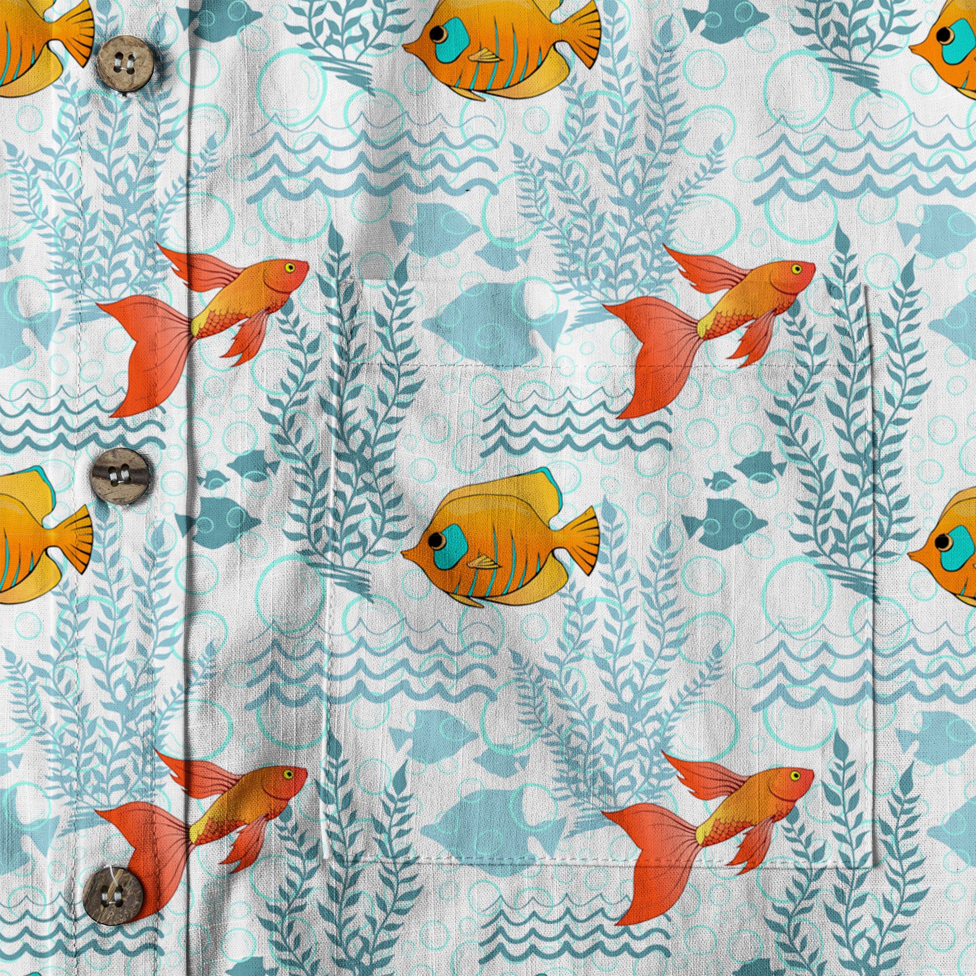 Sea Ocean Animals Women's Hawaiian Shirt, Ocean Fish Print - The Palmix