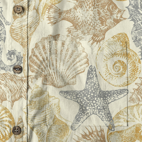 Ocean Animals Women's Hawaiian Shirt, Ocean Aloha Hawaiian Print - The Palmix