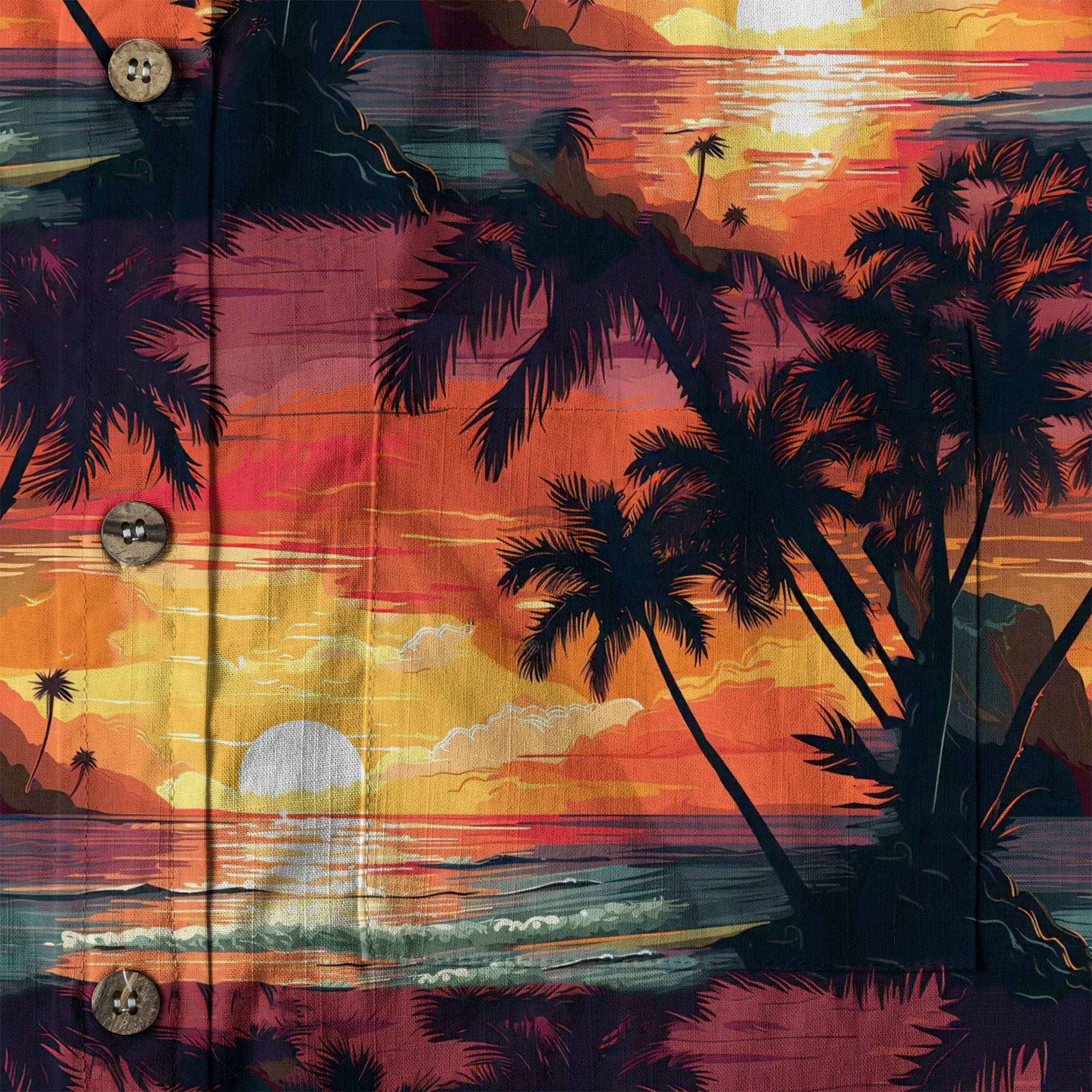 Sunset Summer Hawaiian Shirt, Beach Tropical Hawaiian Shirt - The Palmix