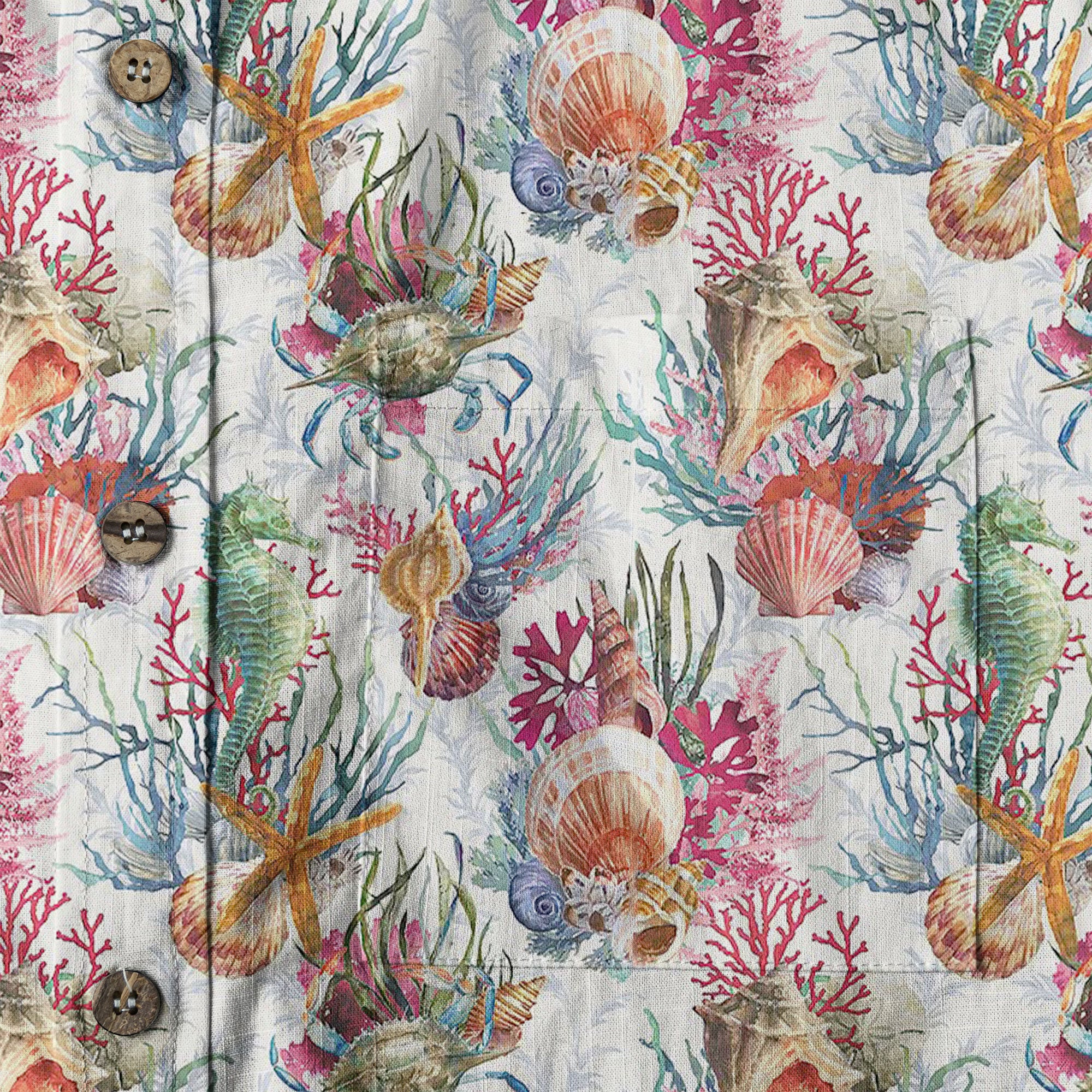 Ocean Animals Hawaiian Button Up Shirt, Sea Hawaii Shirt - The Palmix